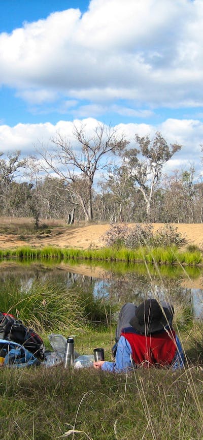 Friends relaxing in the nature park