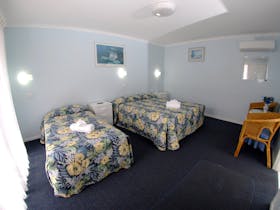 Queen and single beds