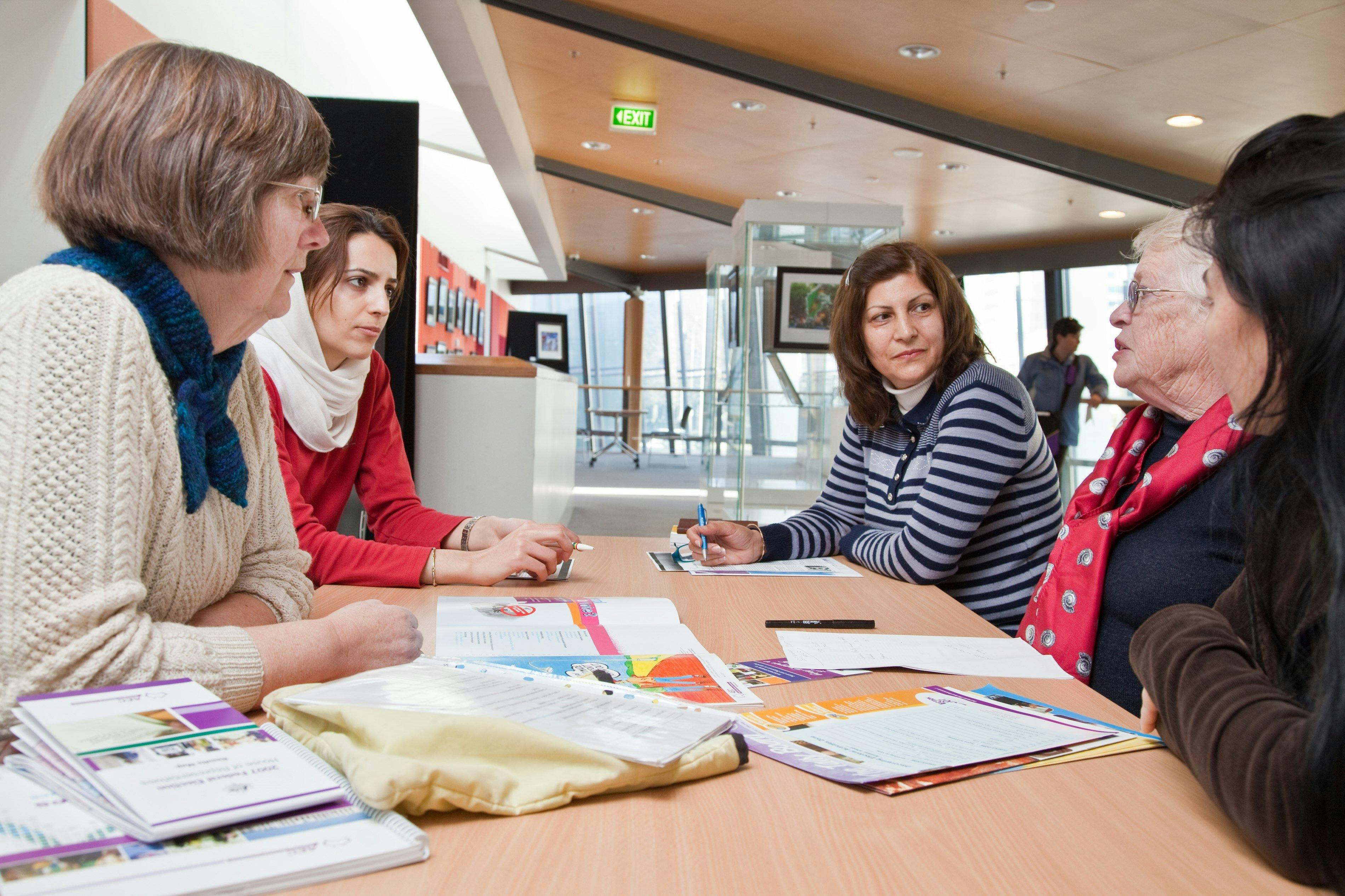 A group meeting at the Civic Library