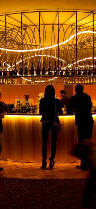 Cinema goers at the Prosecco Bar