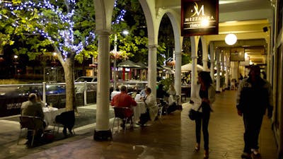 Mezzalira entrance at night