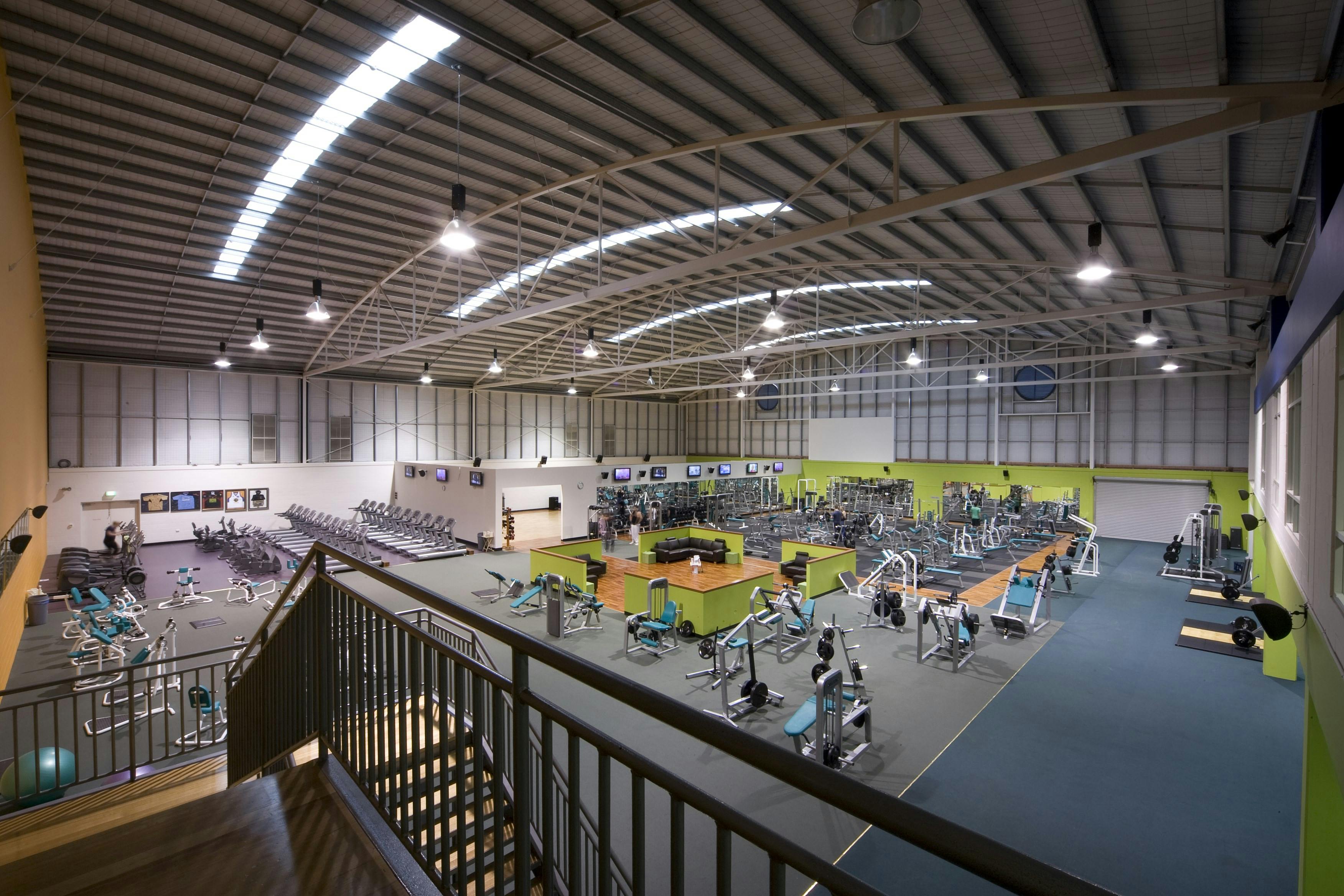 The downstairs equipment area at Canberra International Sports and Aquatic Centre