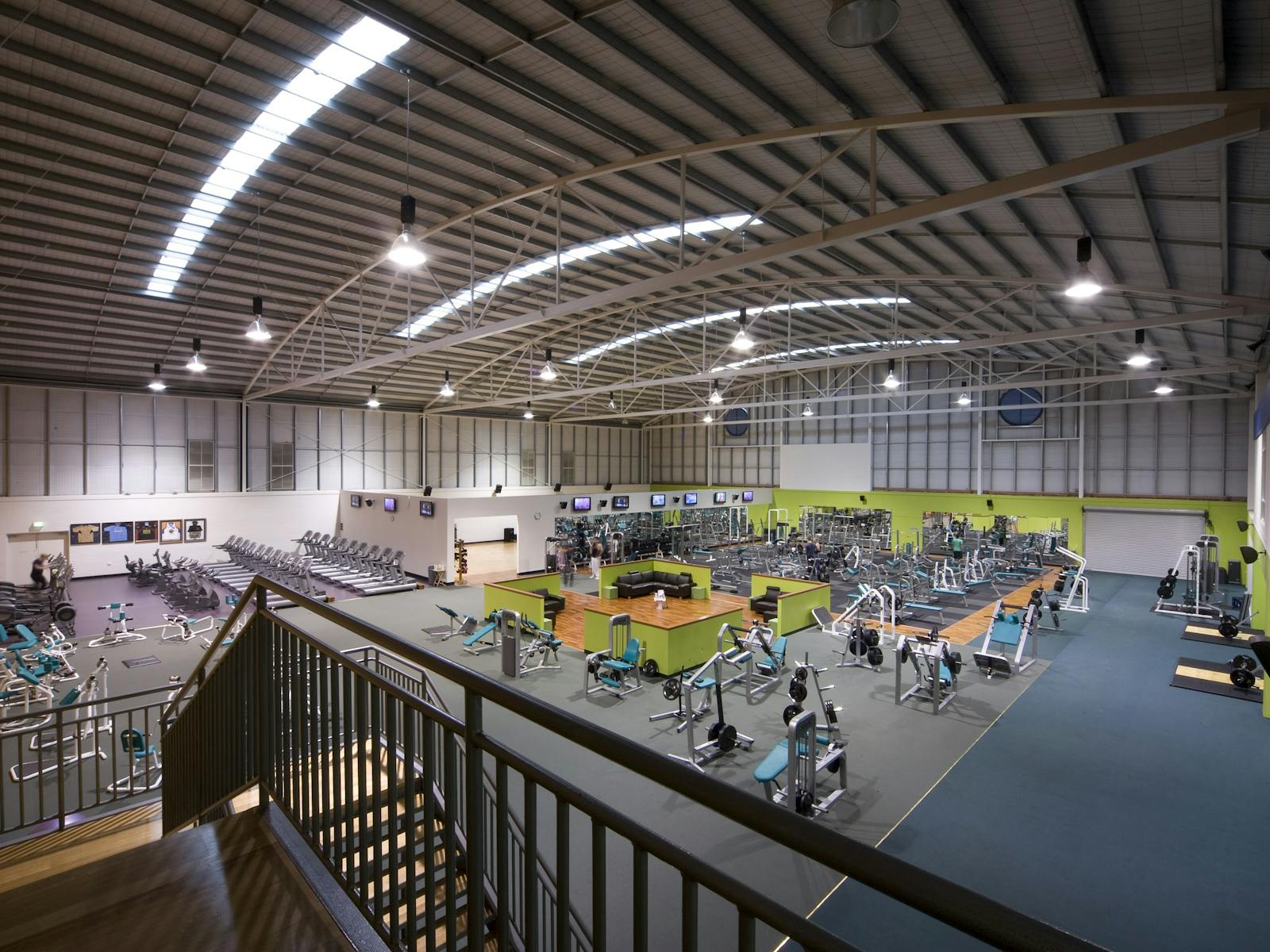 The downstairs equipment area at Canberra International Sports and Aquatic Centre