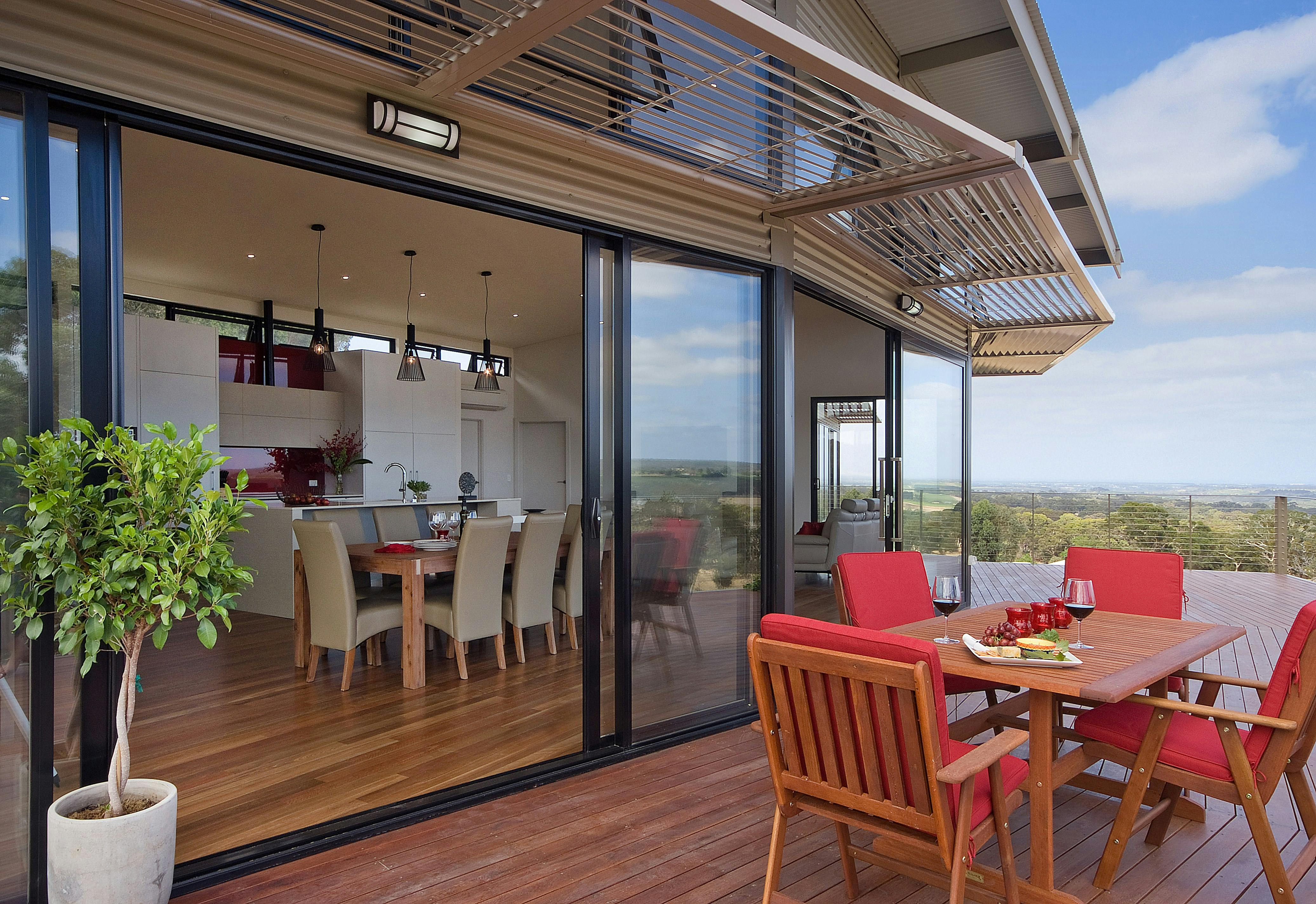 Ceiling to floor double glazed glass affords the views no matter what the weather brings!