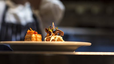 Entree plate on the pass
