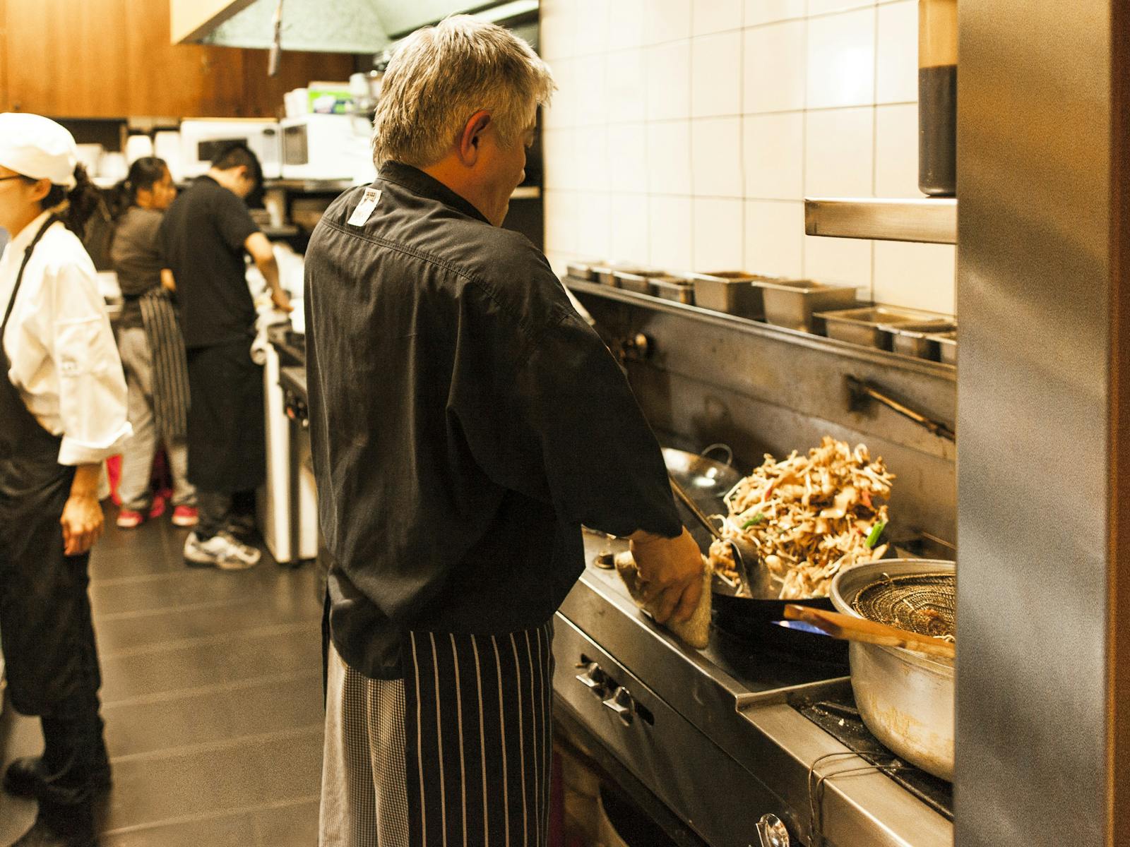 Chef cooking food