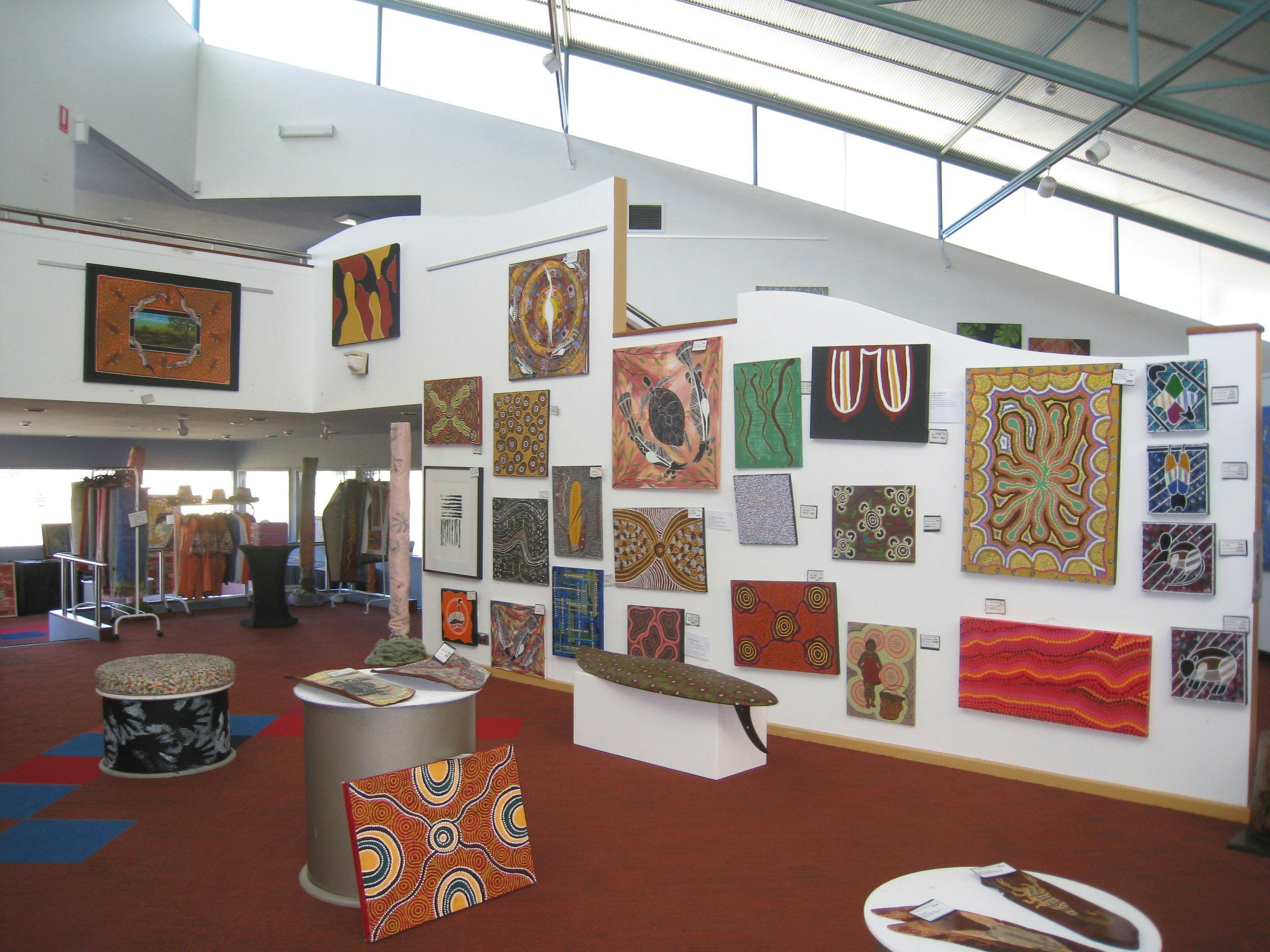 Looking to the left of the stairs that lead up to the art workshop area