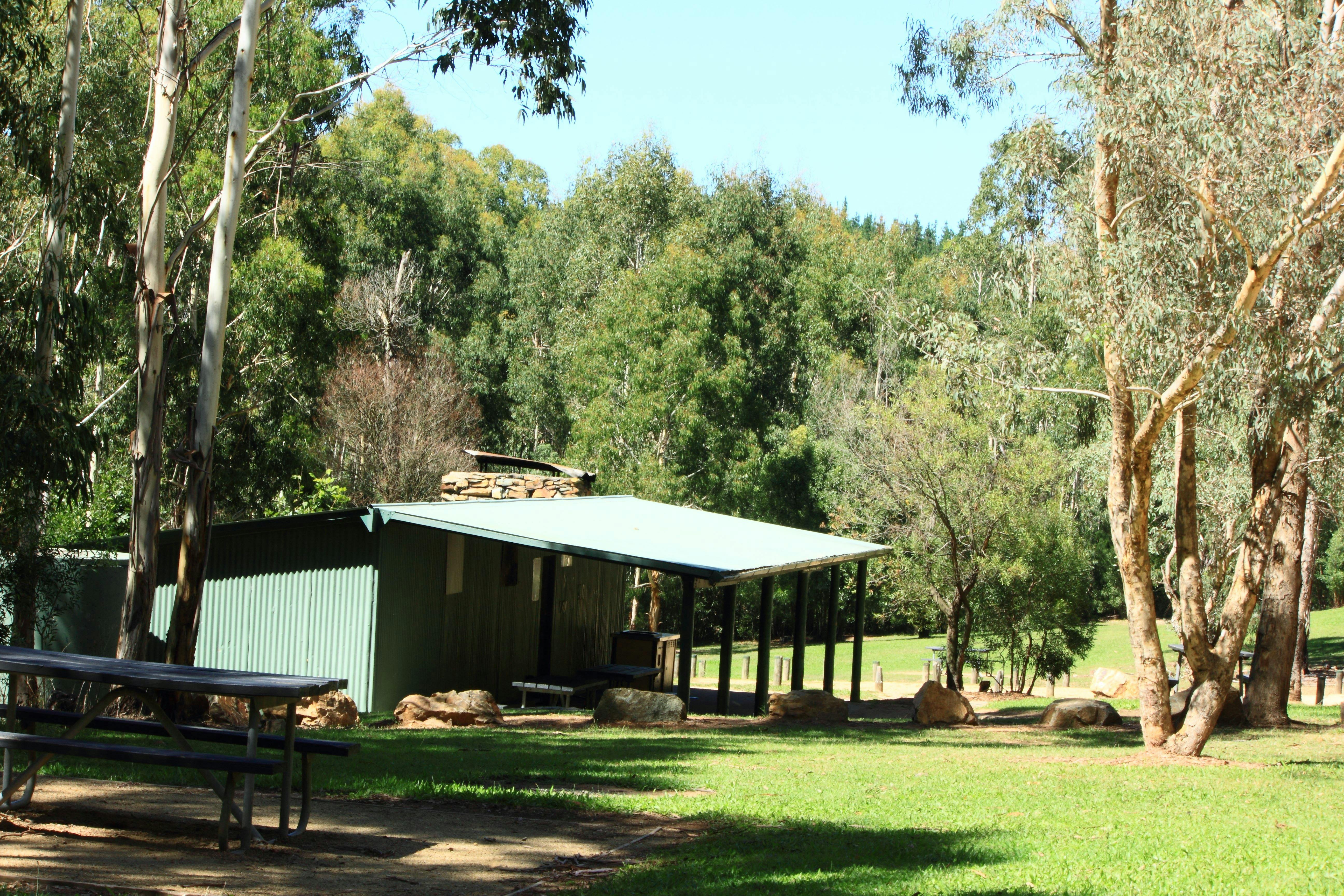Blue Range Hut set amonst the trees