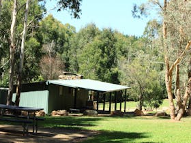 Blue Range Hut set amonst the trees