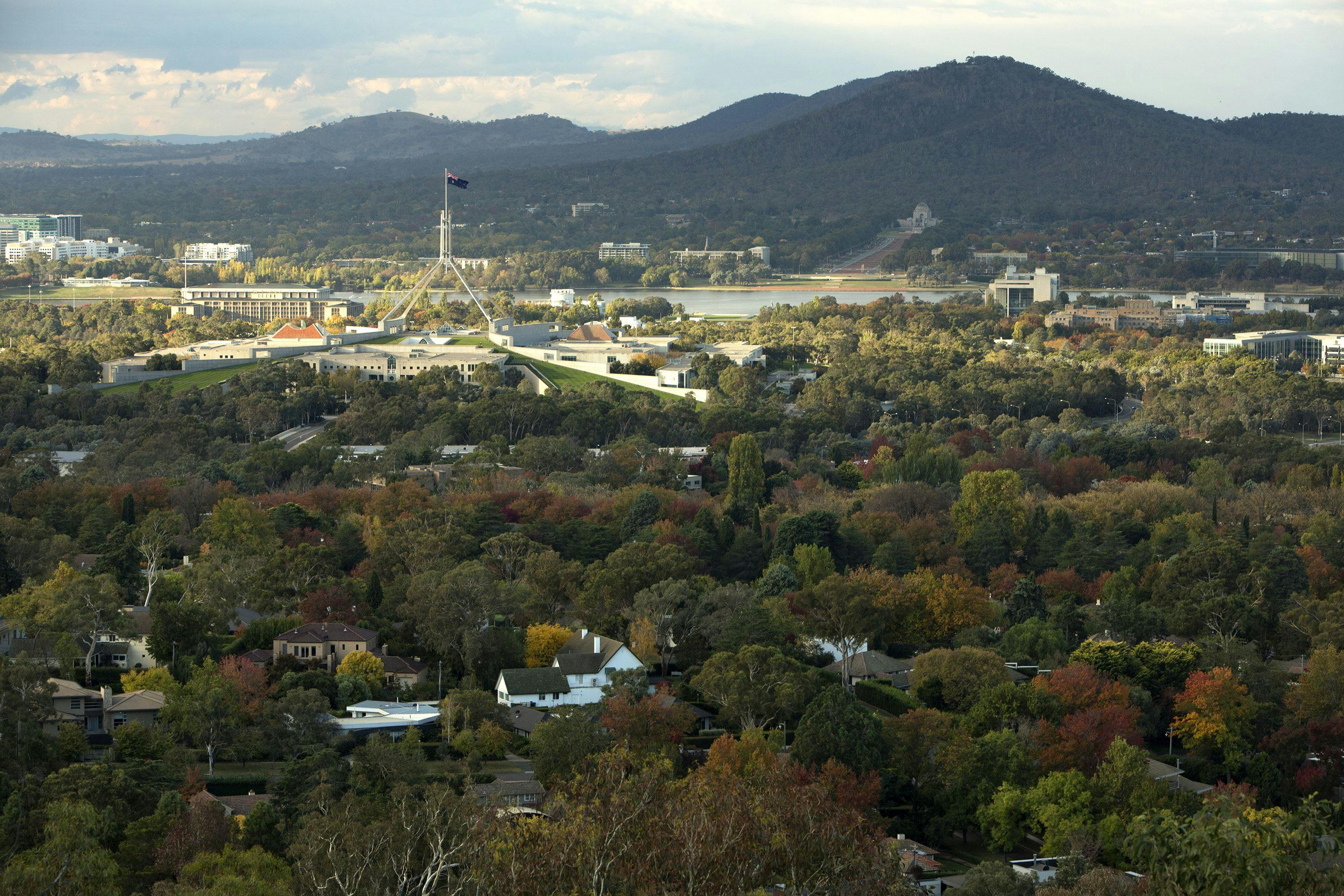 Views towards Parliament House and the Australian War Memorial
