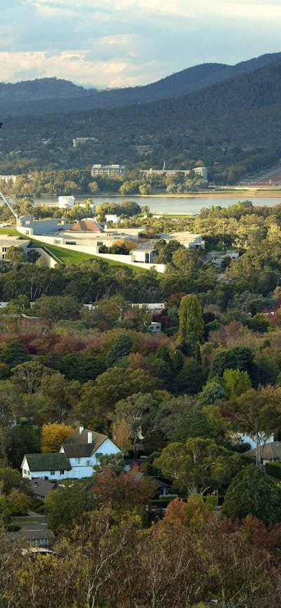 Views towards Parliament House and the Australian War Memorial