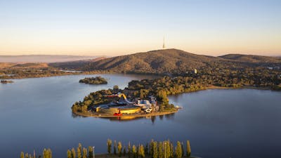 An aerial view of the National Museum of Australia, Canberra.