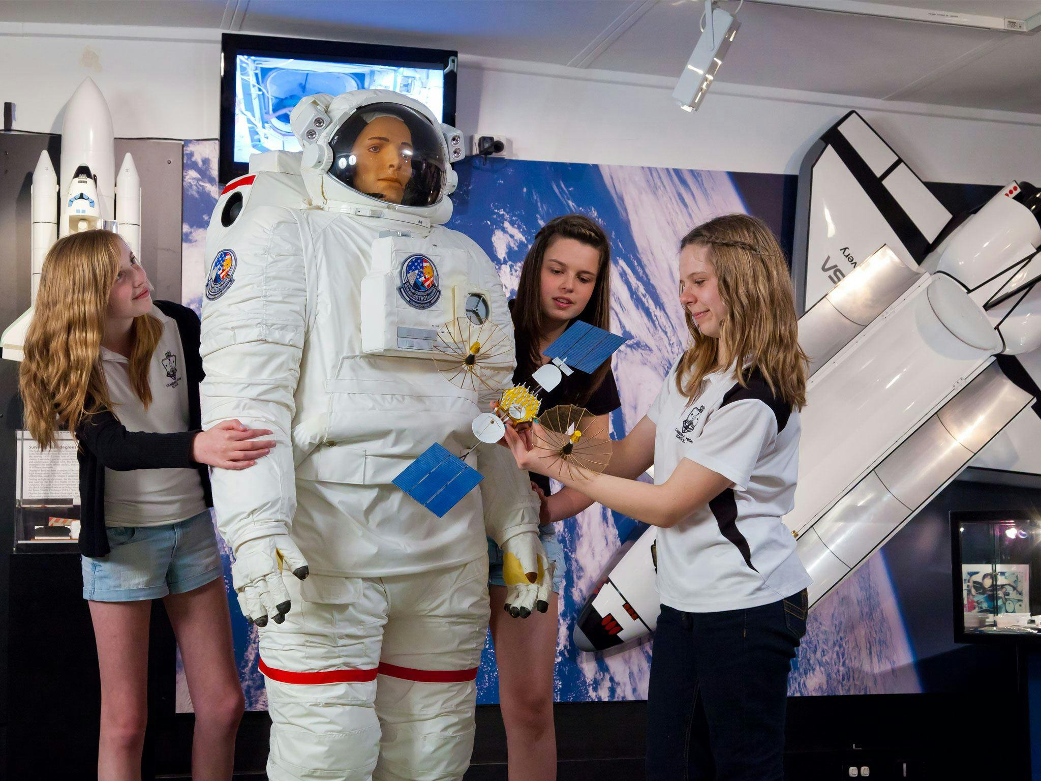 Educational displays in the visitor centre at the Canberra Deep Space Communication Complex