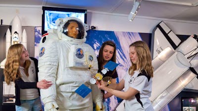 Educational displays in the visitor centre at the Canberra Deep Space Communication Complex