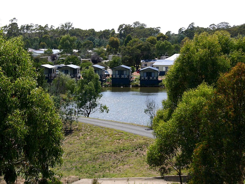 Entry view across lake at Capital Country Holiday Village