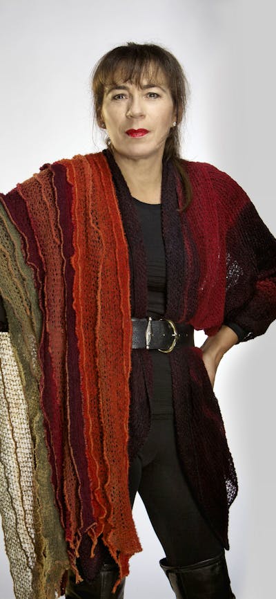 Hand Dyed Merino Wool Knit Wrap, and Hand Dyed Theatre Jacket with Batwing Sleeves