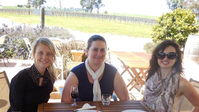 Guests enjoy cheeses and wines made at Gallagher Wines
