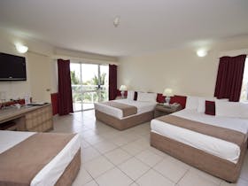 Family room consist of 2 double beds and 1 single bed