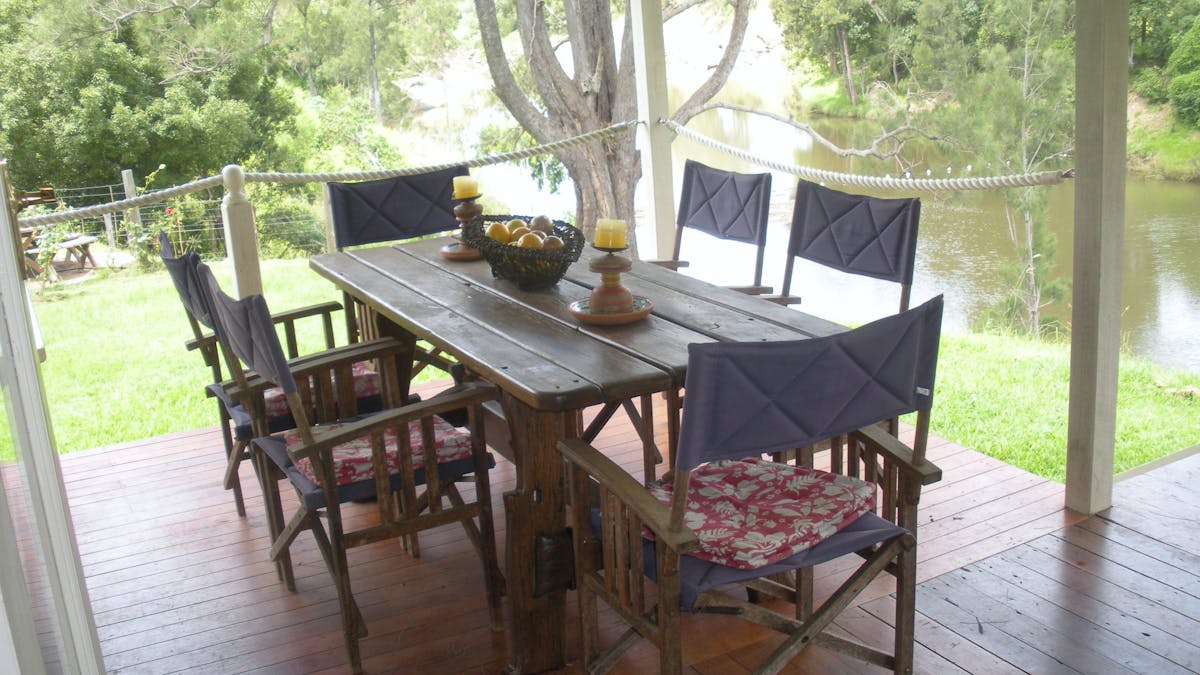 The verandah with sweeping creek views