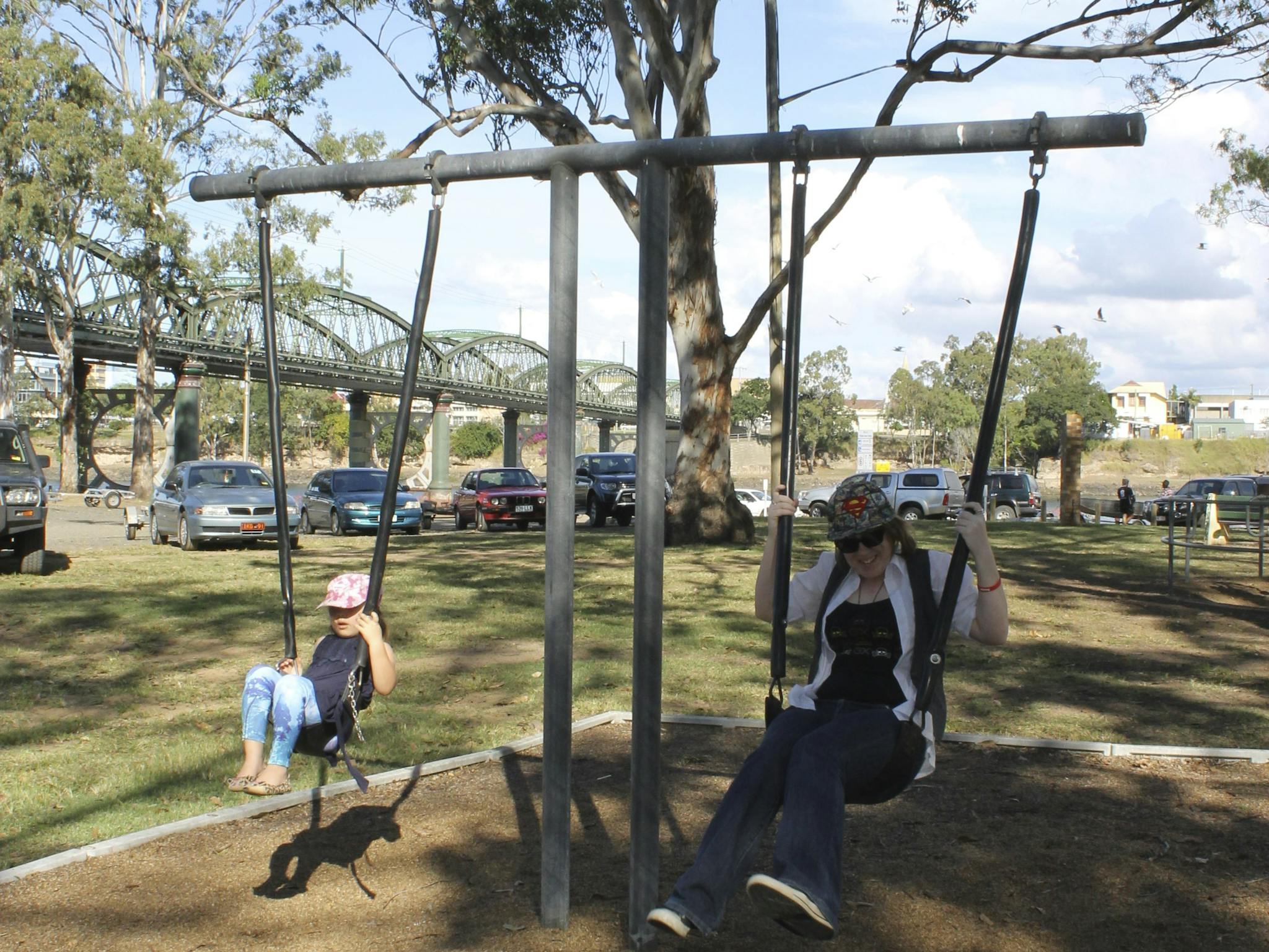 Swinging at Lions Park, North Bundaberg Swinging at Lions Park, North Bundaberg