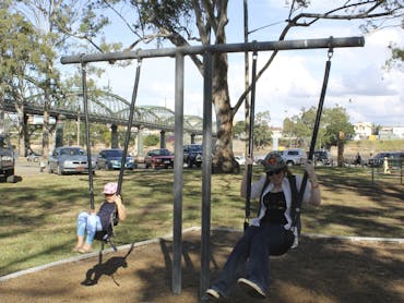 Swinging at Lions Park, North Bundaberg