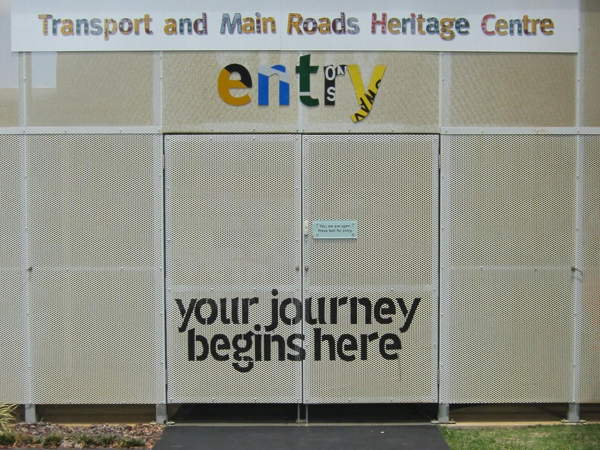 Entry to the Transport and Main Roads Heritage Centre.