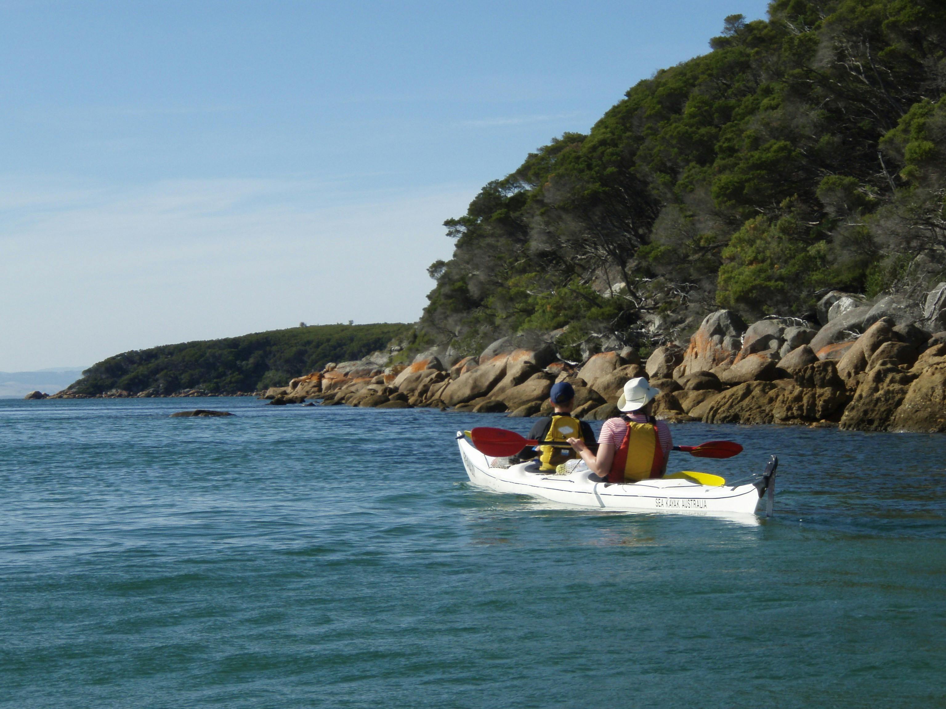 Looking at the scenery on a Corner Inlet Wilsons Promontory Sea Kayak Tour