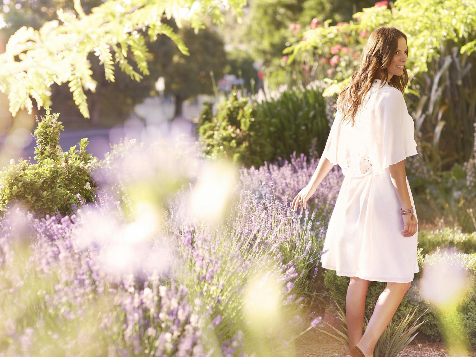 Woman in garden at Pepper Mineral Spa Retreat
