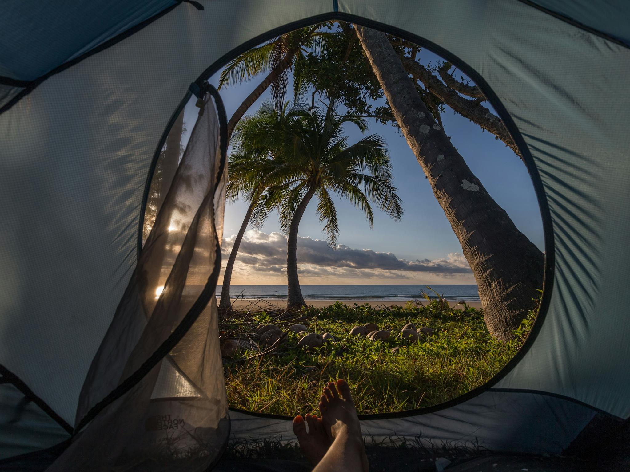 Camping at Mission Beach overlooking Dunk Island