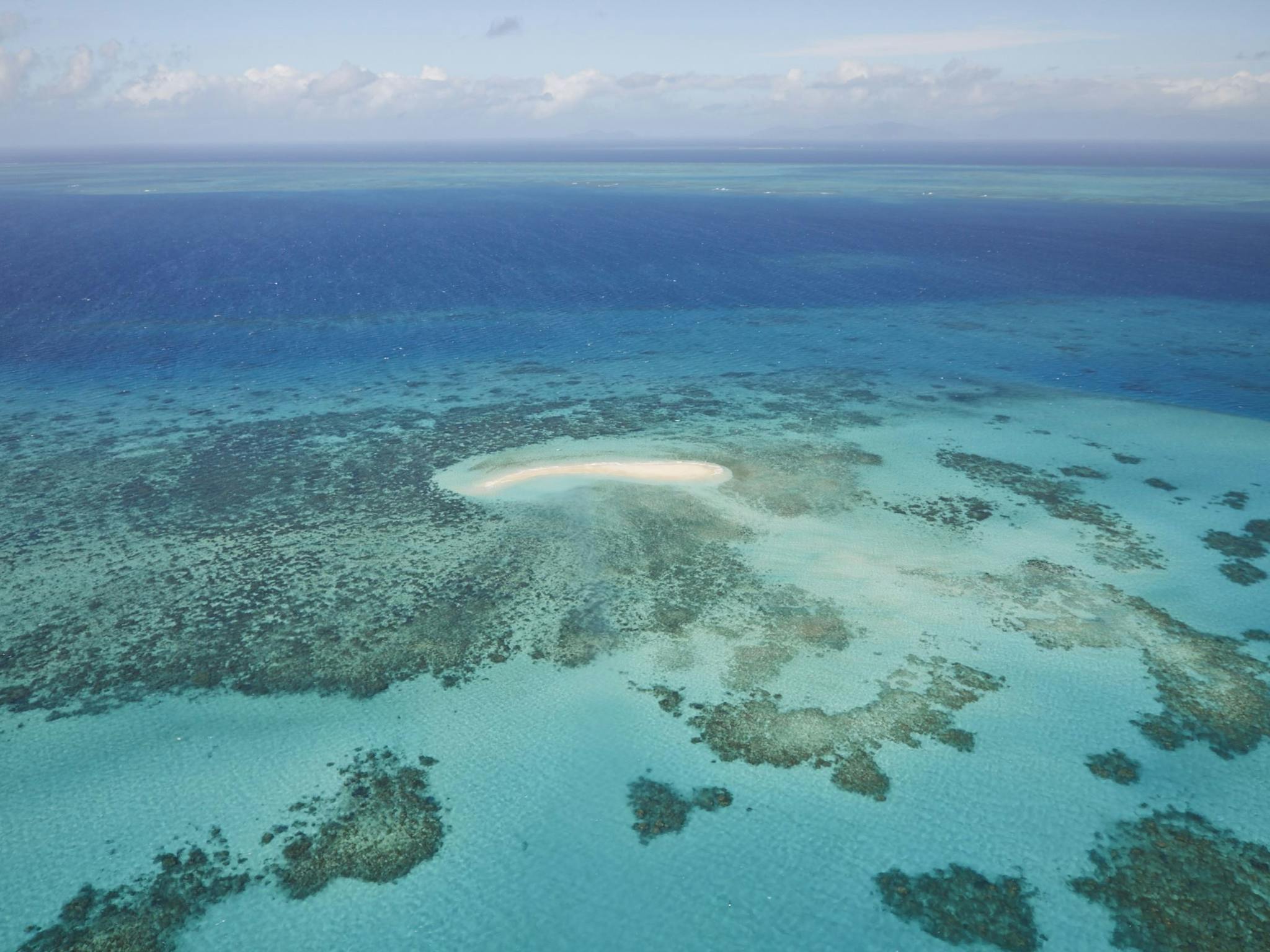 Sand cay on the Great Barrier Reef off Cairns