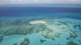 Sand cay on the Great Barrier Reef off Cairns