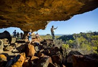 Looking out over Chillagoe National Park with an Indigenous ranger