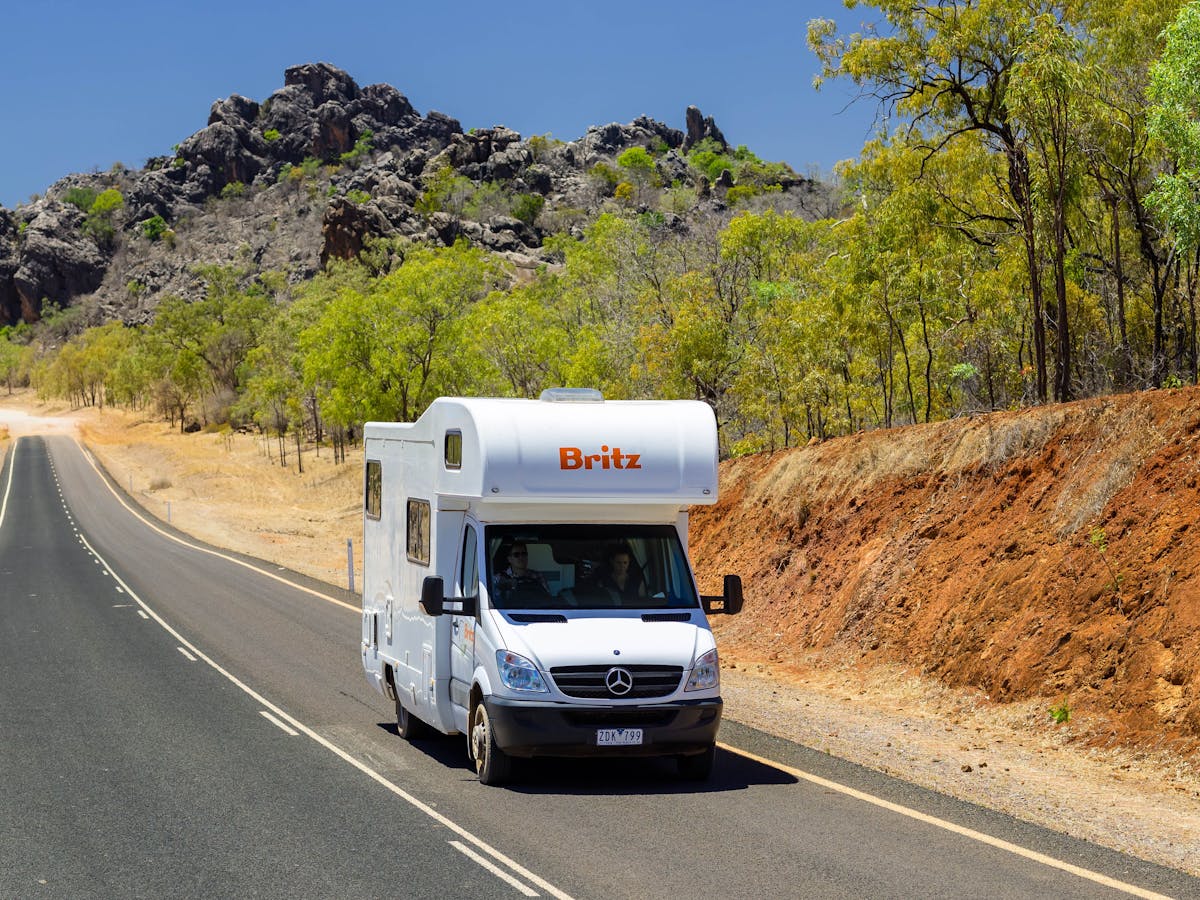 Driving with Britz along the Savannah Way in outback Australia