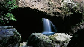 Cave and waterfall on Natural Bridge Circuit, Springbrook National Park