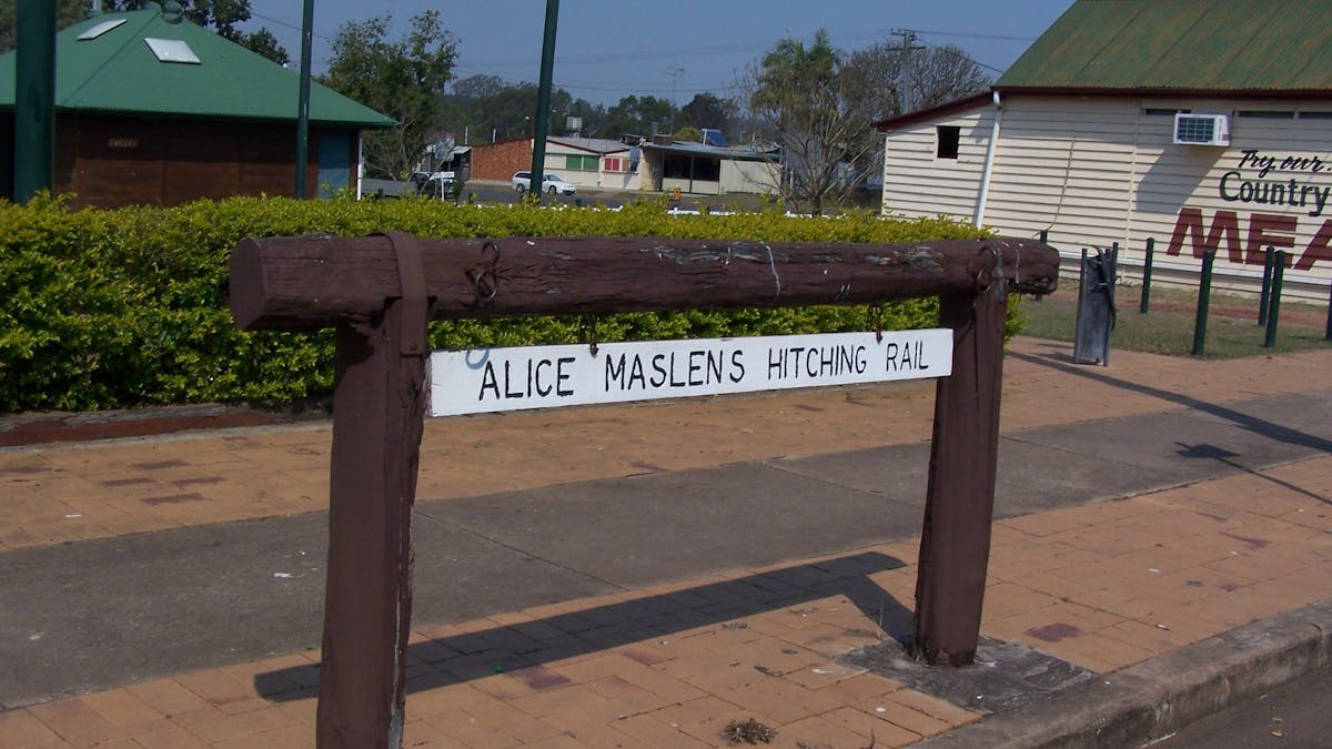 Alice Maslen's hitching rail in Eidsvold