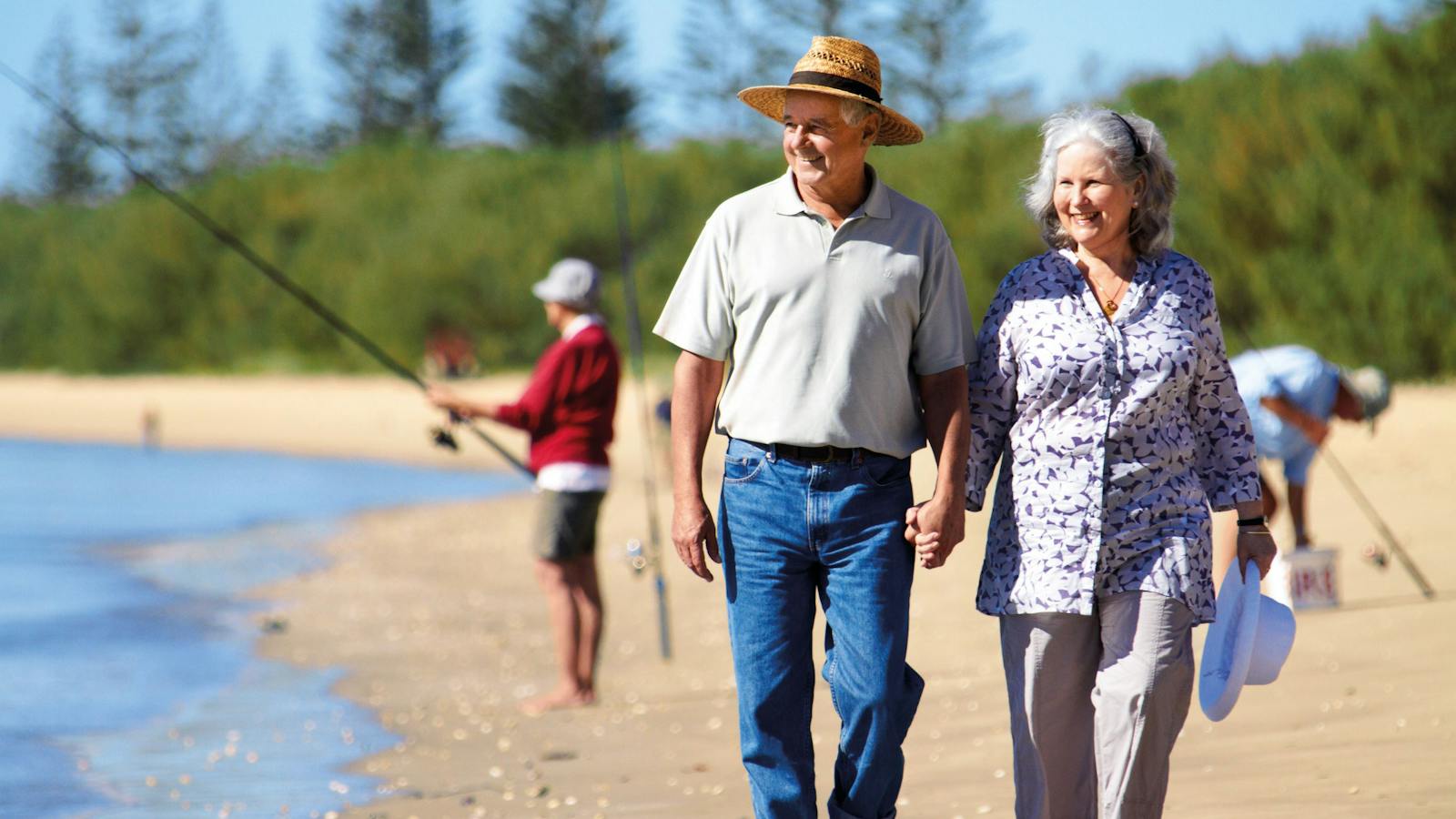 Leisurely stroll along Woodgate Beach