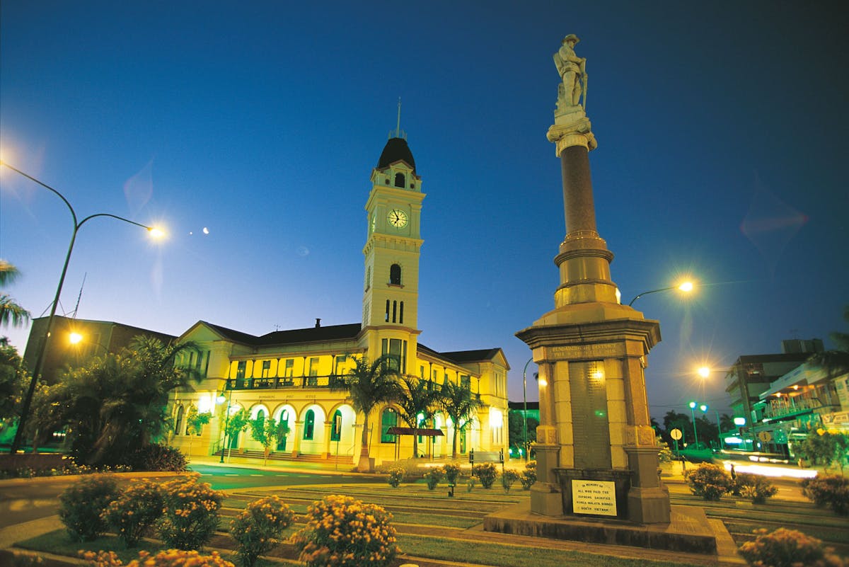 Bundaberg Post Office by night