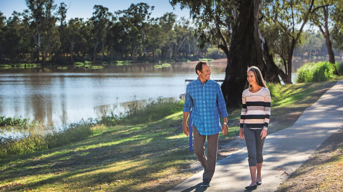 Walking along the river, St George