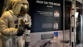 Apollo exhibit with replica lunar spacesuit