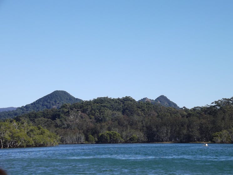 View over the river to Mt Chincogan