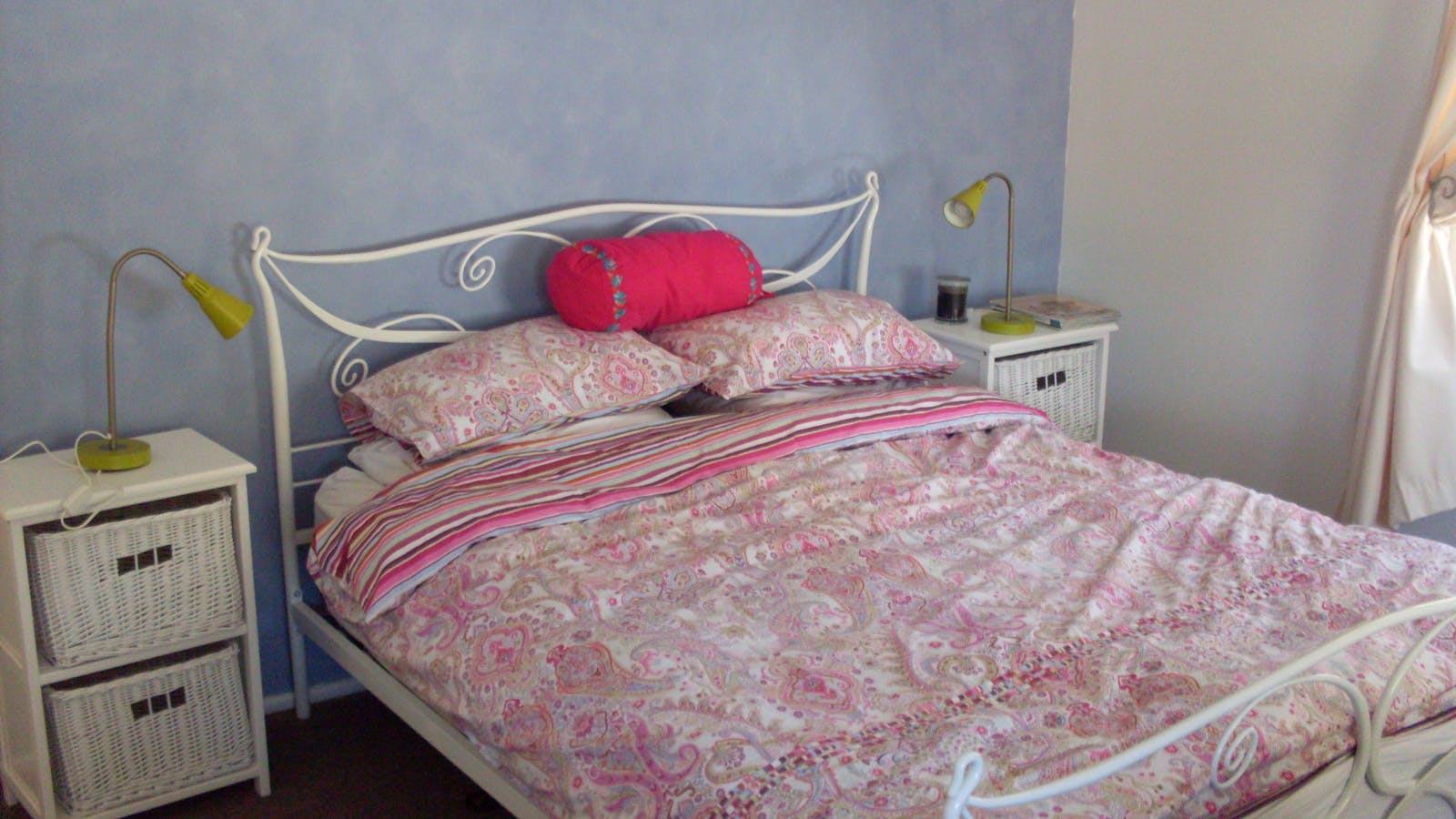 Two queen bed rooms and third room with three single beds