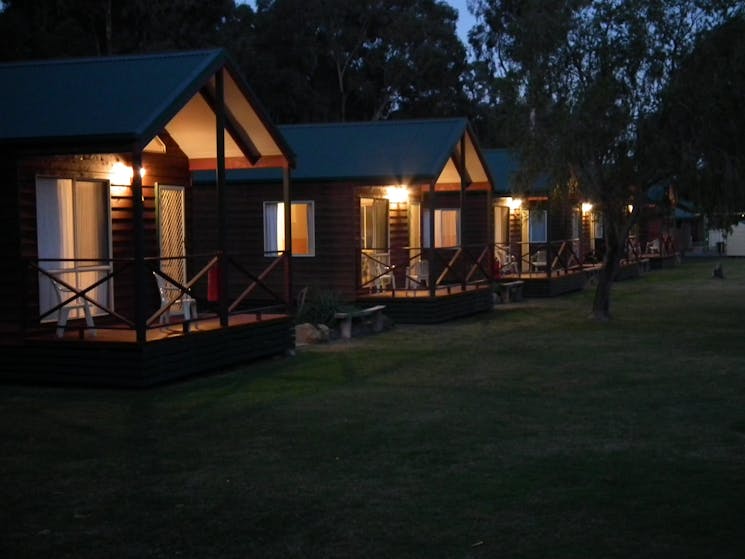 Cottages on dusk