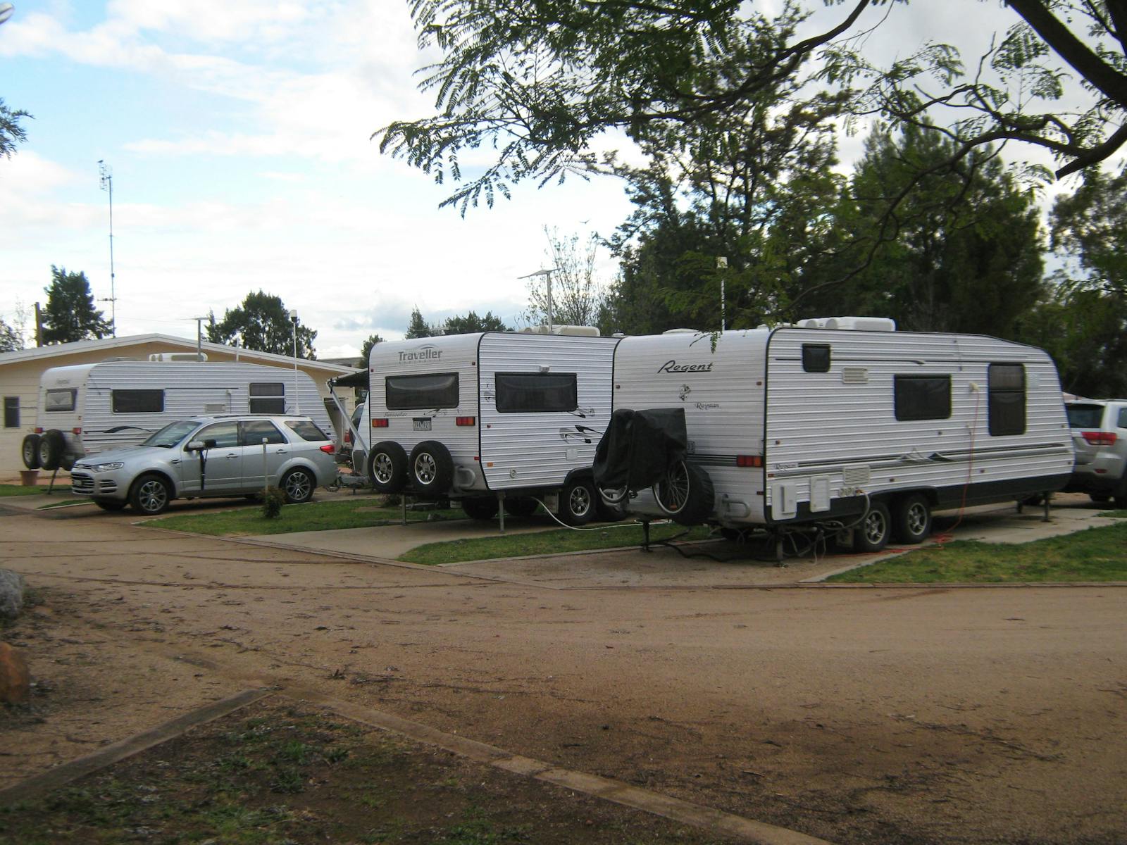 Drive through powered sites