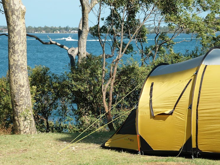 Camping at Wangi Point Lakeside Holiday Park