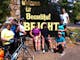 Arriving in Bright on a group tour on the Murray to Mountains Rail Trail