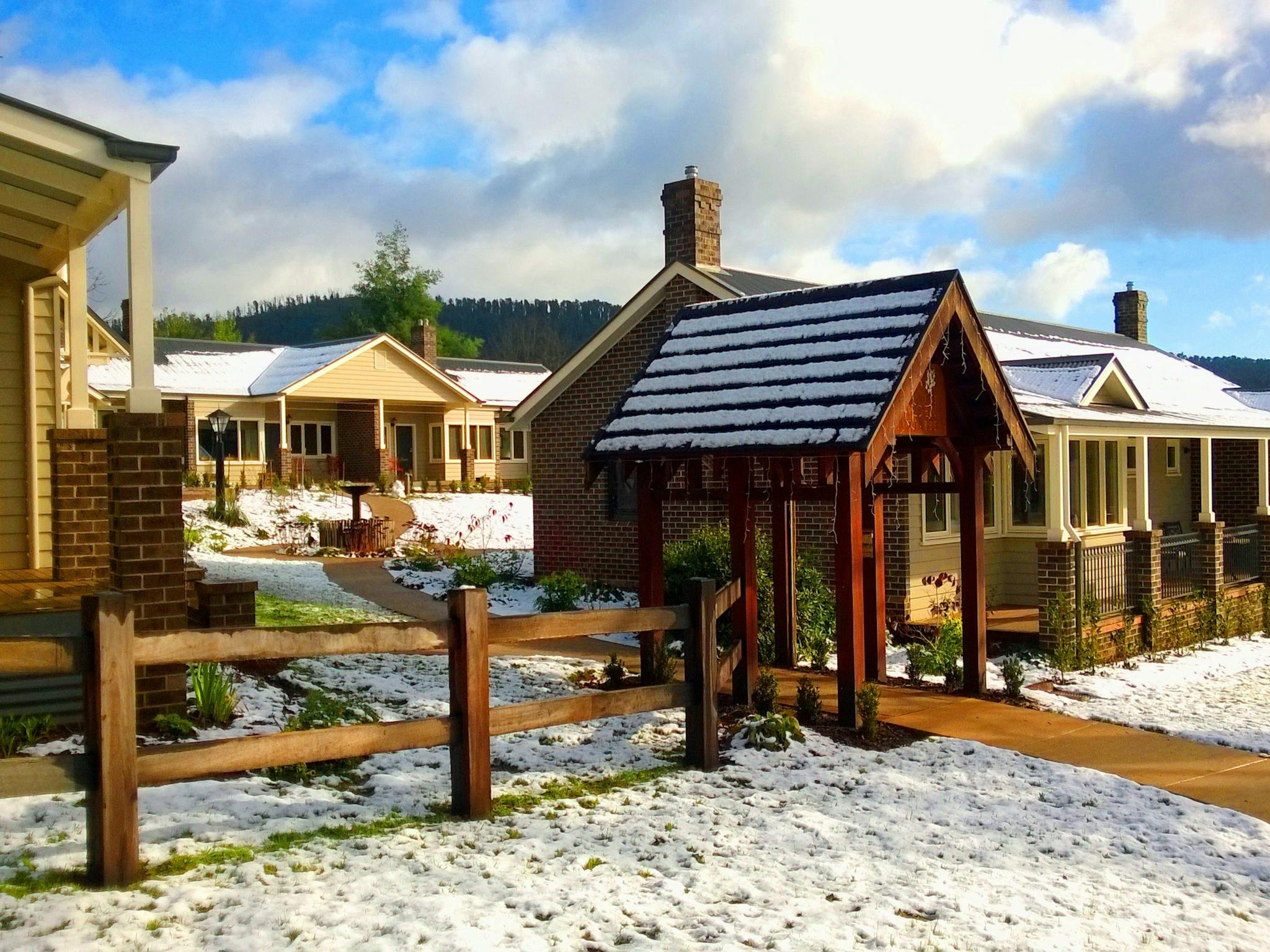 Snowfall at the cottages
