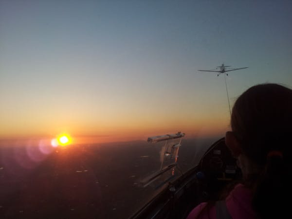 Sunset while gliding