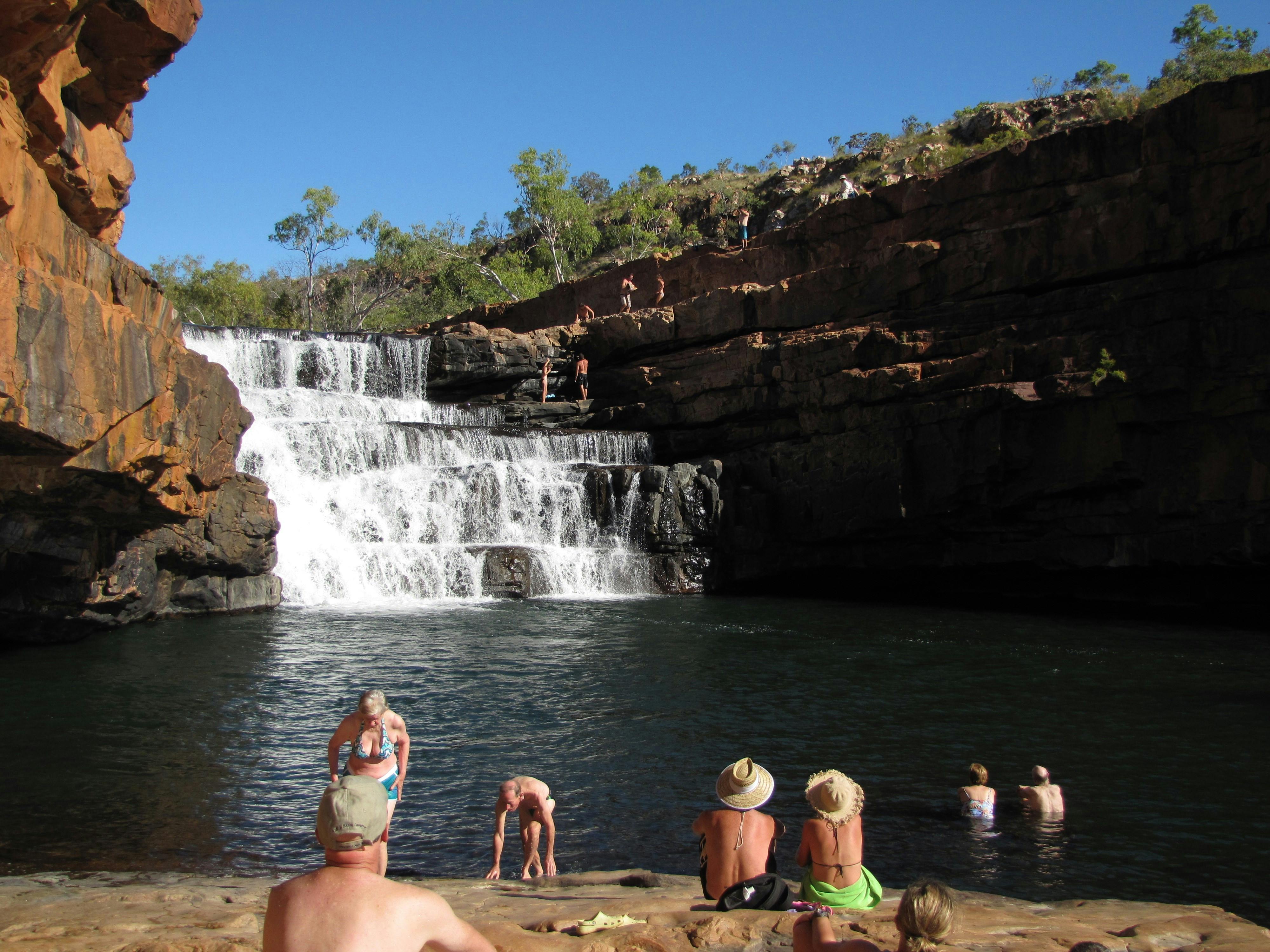 Adventure Wild Kimberley Tours enjoy a swim at Bell Gorge, The Kimberley