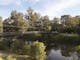 A two minute walk over the footbridge to town