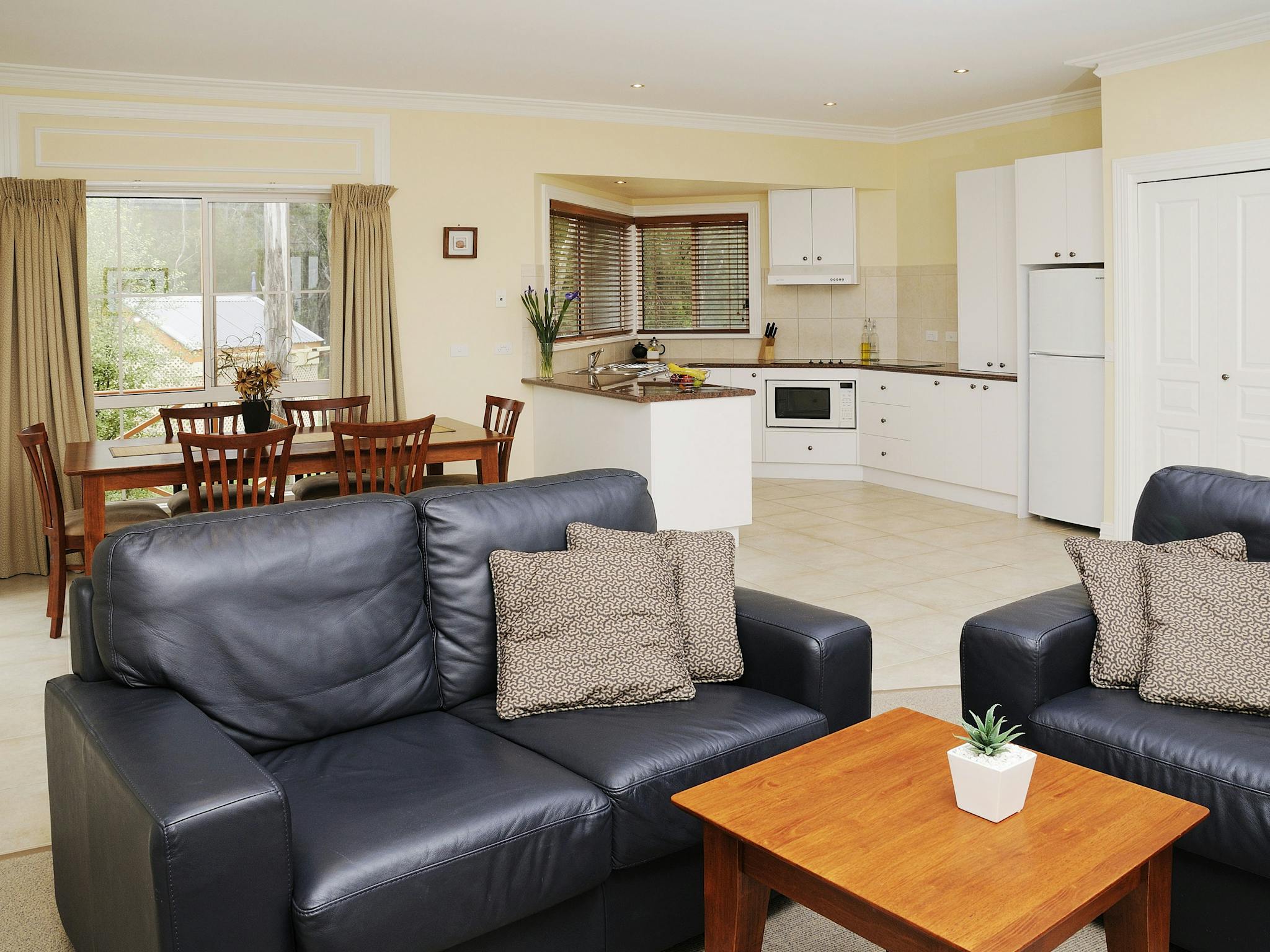 Spacious living areas in all cottages